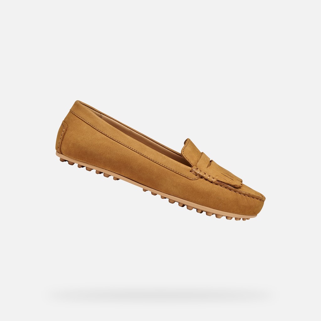 Suede loafers KALISTENA WOMAN Cognac - image number 0 | GEOX