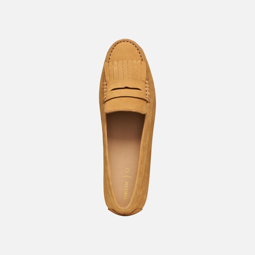 Suede loafers KALISTENA WOMAN Cognac - image number 5 | GEOX