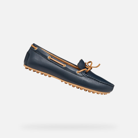Leather loafers KALISTENA WOMAN Navy/Camel | GEOX