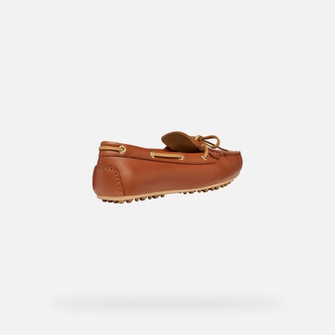 Leather loafers KALISTENA WOMAN Brick/Camel - image number 4 | GEOX