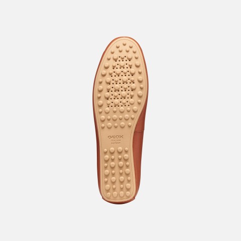 Leather loafers KALISTENA WOMAN Brick/Camel - image number 6 | GEOX