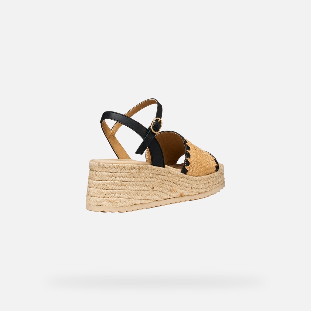 Sandali zeppa ALEMERIA DONNA Taupe chiaro/Nero - image number 4 | GEOX