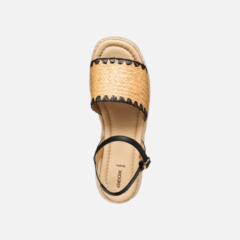 Sandali zeppa ALEMERIA DONNA Taupe chiaro/Nero - image number 5 | GEOX