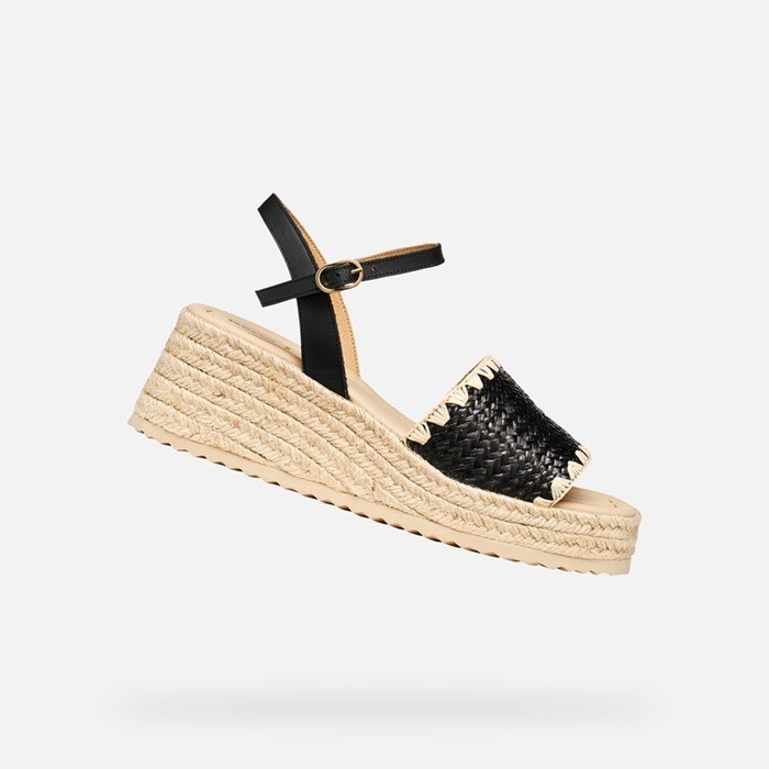 Wedge sandals ALEMERIA WOMAN Black | GEOX