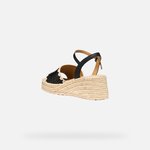 Wedge sandals ALEMERIA WOMAN Black - image number 3 | GEOX