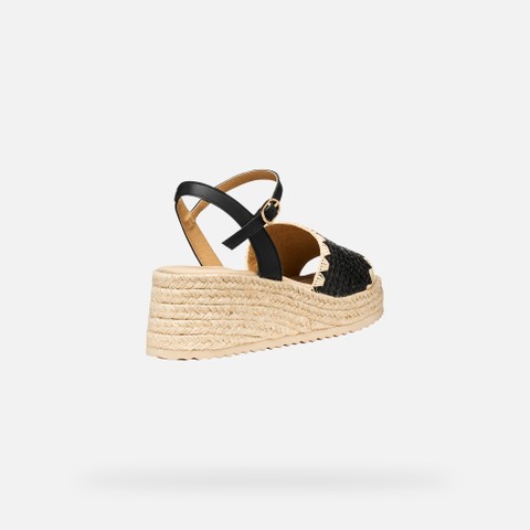 Wedge sandals ALEMERIA WOMAN Black - image number 4 | GEOX