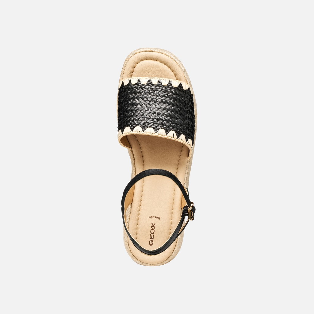 Wedge sandals ALEMERIA WOMAN Black - image number 5 | GEOX