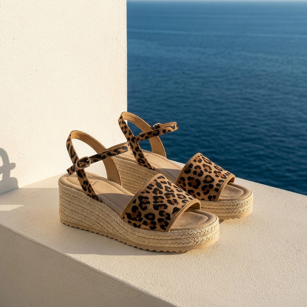 Sandalen mit leopardenmuster ALEMERIA DAME Leder - image number 1 | GEOX