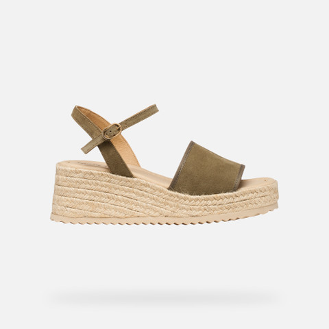 Wedge sandals ALEMERIA WOMAN Sage - image number 1 | GEOX
