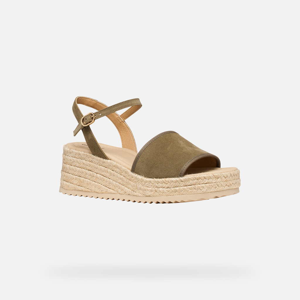 Wedge sandals ALEMERIA WOMAN Sage - image number 2 | GEOX