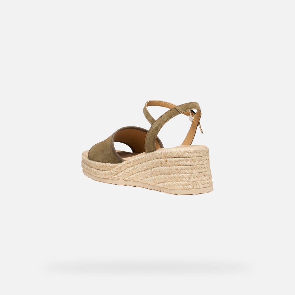 Wedge sandals ALEMERIA WOMAN Sage - image number 3 | GEOX