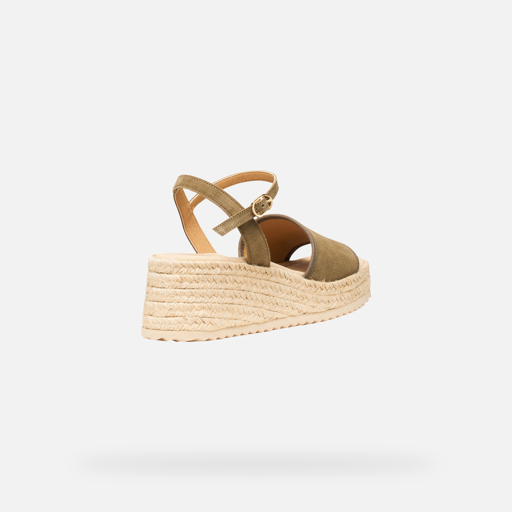 Wedge sandals ALEMERIA WOMAN Sage - image number 4 | GEOX