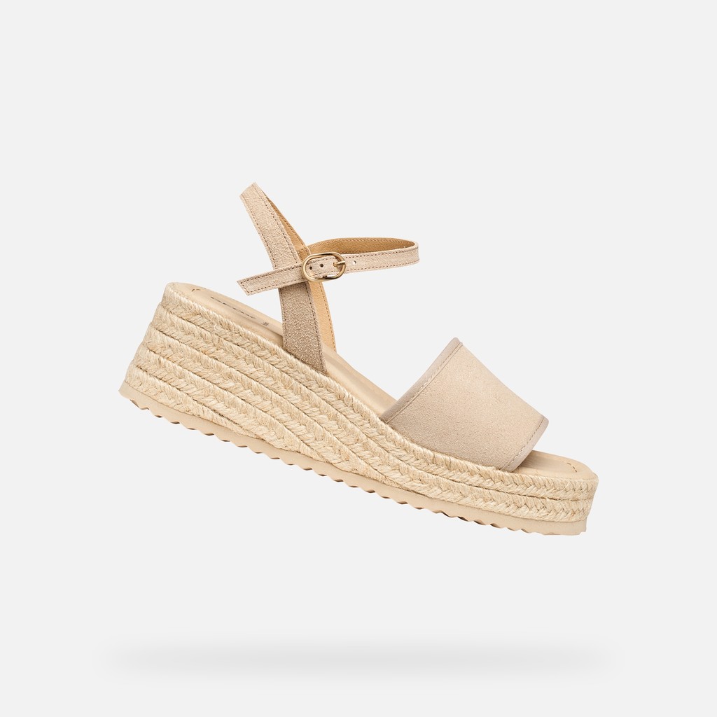 Wedge sandals ALEMERIA WOMAN Light Taupe - image number 0 | GEOX