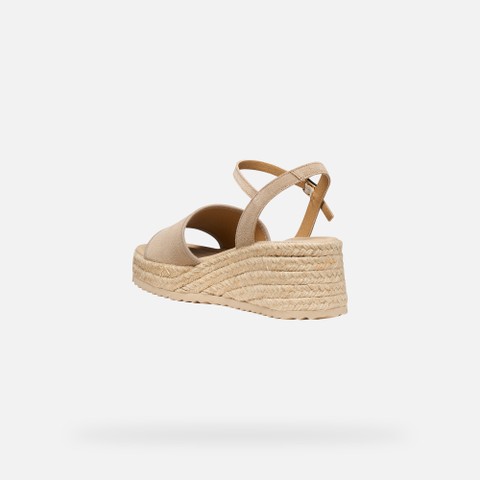 Wedge sandals ALEMERIA WOMAN Light Taupe - image number 3 | GEOX