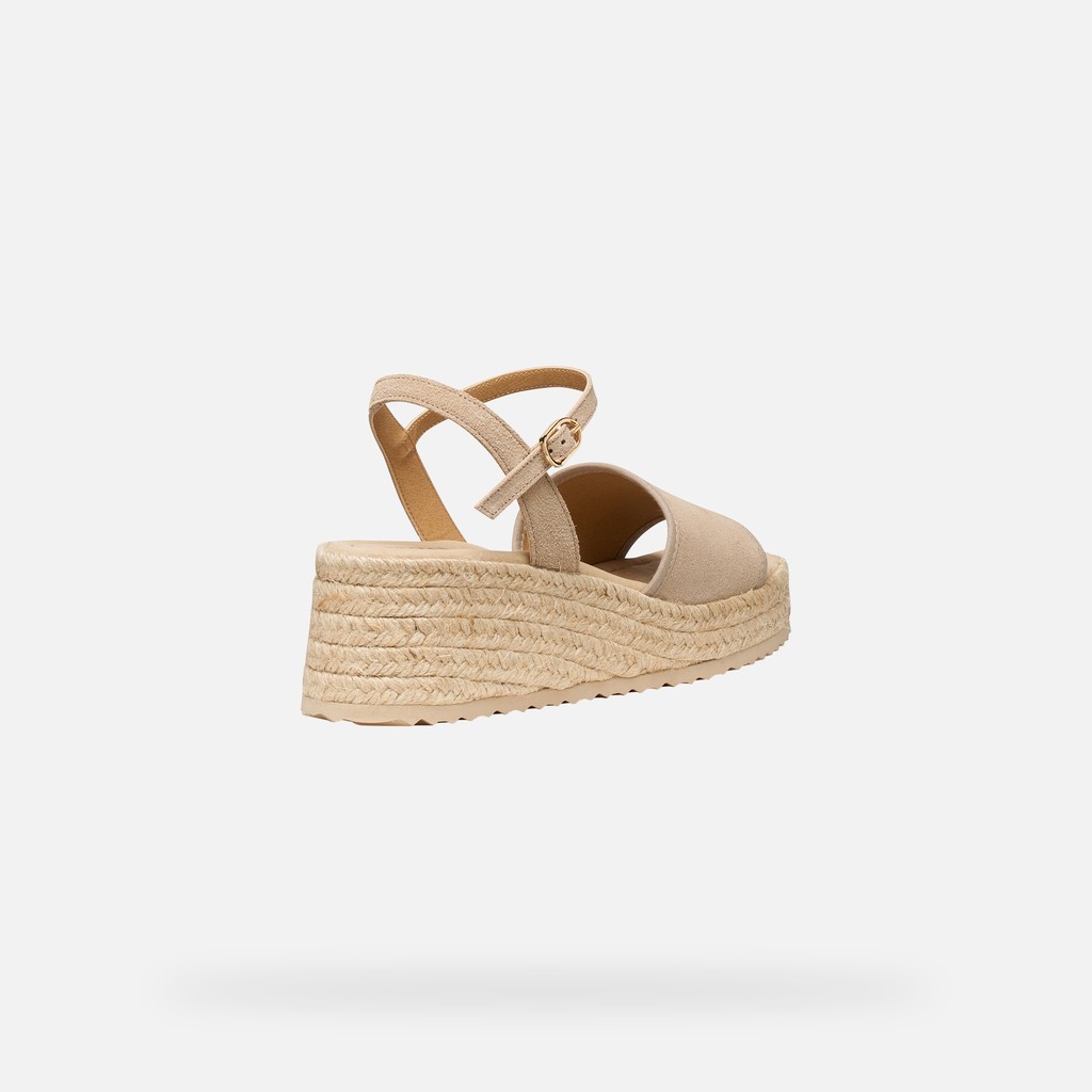 Wedge sandals ALEMERIA WOMAN Light Taupe - image number 4 | GEOX