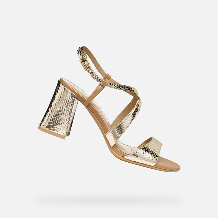 High-heeled sandals NEW ERAKLIA 80 T01 WOMAN Light Gold/Beige | GEOX
