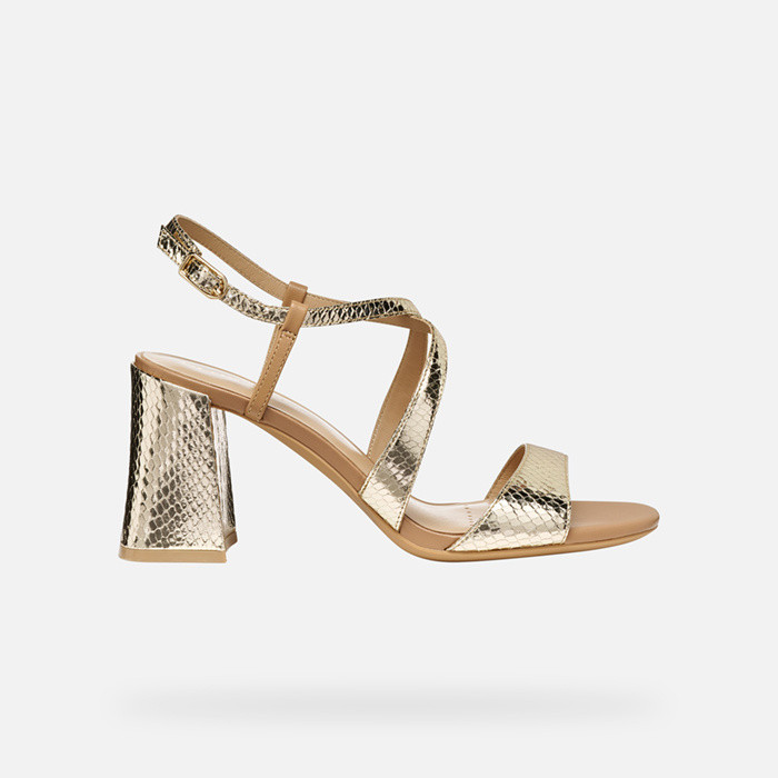 High-heeled sandals NEW ERAKLIA 80 T01 WOMAN Light Gold/Beige | GEOX