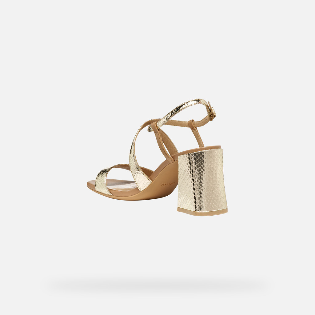 Sandali tacco alto NEW ERAKLIA 80 T01 DONNA Oro chiaro/Beige - image number 3 | GEOX