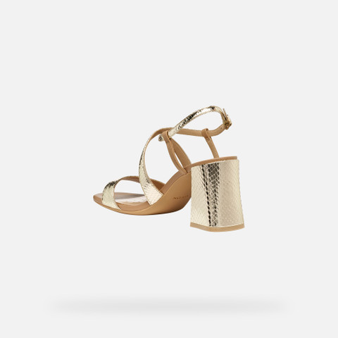 Sandali tacco alto NEW ERAKLIA 80 T01 DONNA Oro chiaro/Beige - image number 3 | GEOX