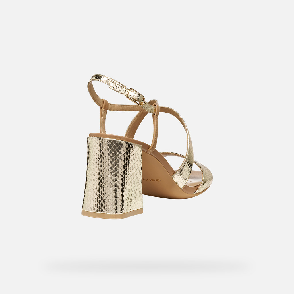 Sandali tacco alto NEW ERAKLIA 80 T01 DONNA Oro chiaro/Beige - image number 4 | GEOX