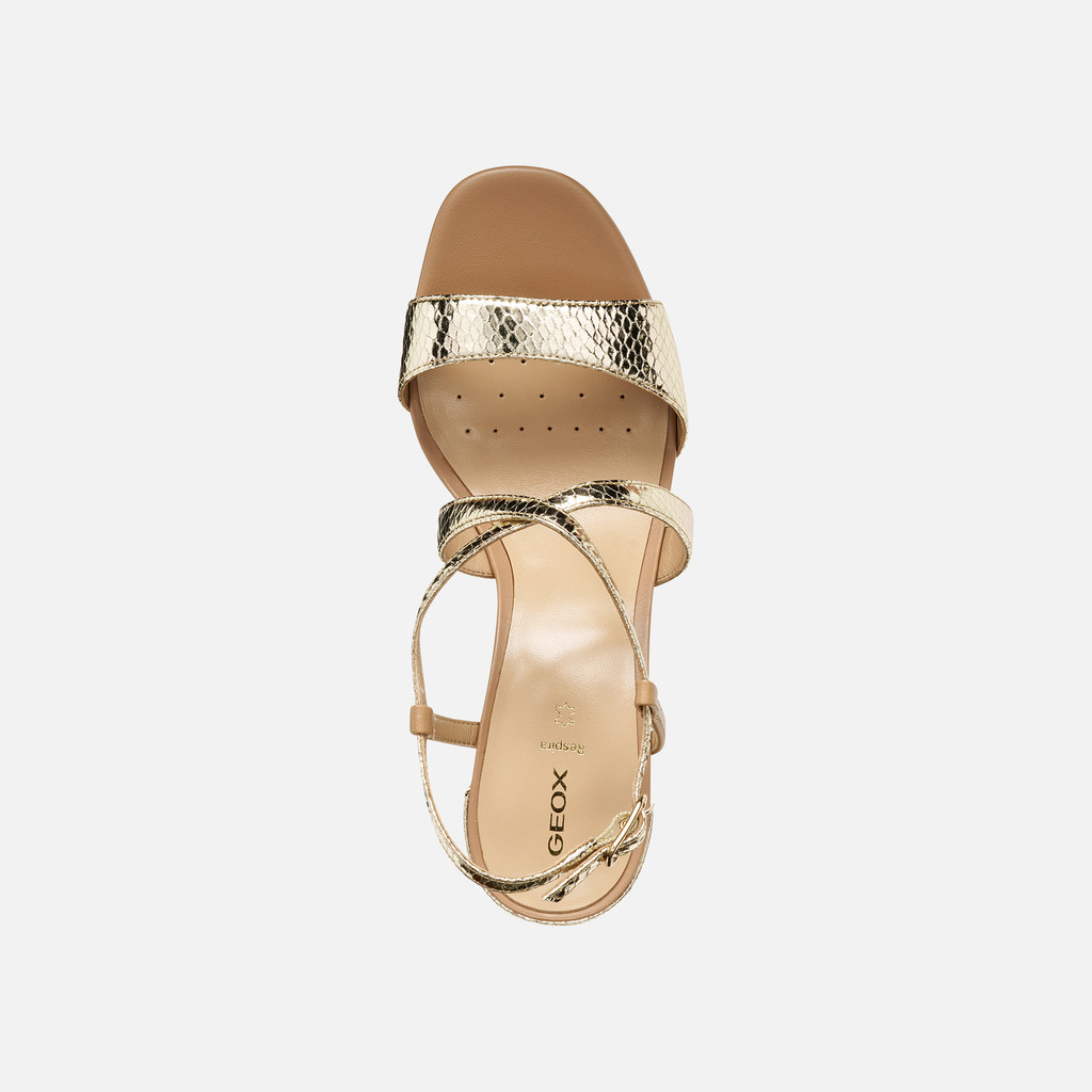 Sandali tacco alto NEW ERAKLIA 80 T01 DONNA Oro chiaro/Beige - image number 5 | GEOX