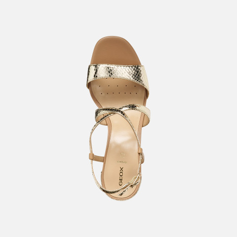 Sandali tacco alto NEW ERAKLIA 80 T01 DONNA Oro chiaro/Beige - image number 5 | GEOX