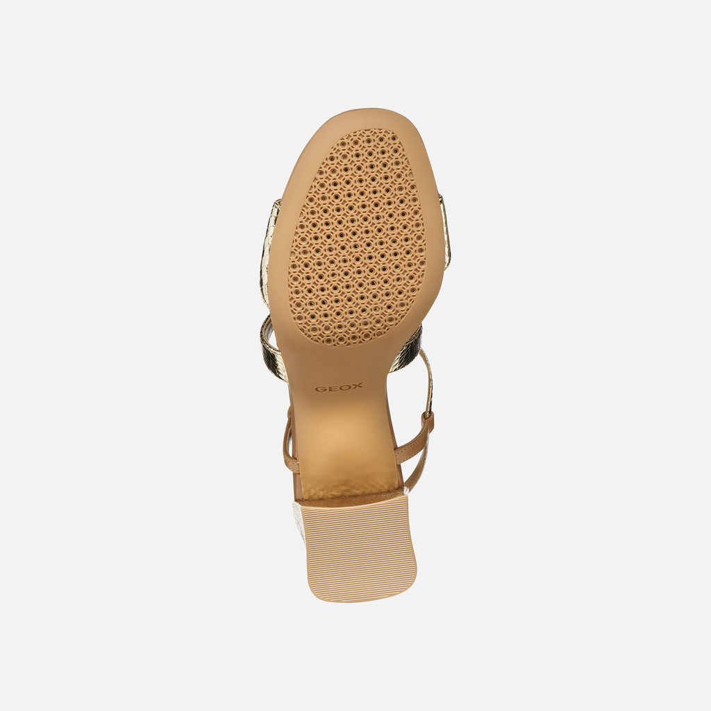 Sandali tacco alto NEW ERAKLIA 80 T01 DONNA Oro chiaro/Beige - image number 6 | GEOX