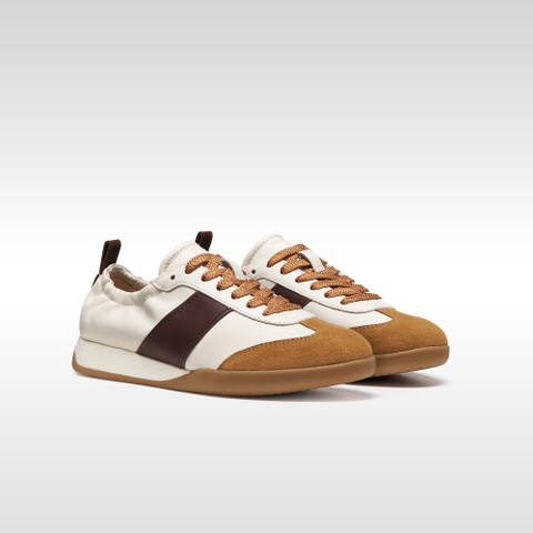 Low top sneakers MARYEMY WOMAN Light grey/Mahogany - image number 7 | GEOX