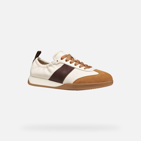 Low top sneakers MARYEMY WOMAN Light grey/Mahogany - image number 2 | GEOX