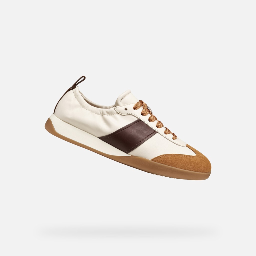 Low top sneakers MARYEMY WOMAN Light grey/Mahogany - image number 0 | GEOX