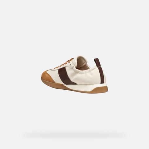 Low top sneakers MARYEMY WOMAN Light grey/Mahogany - image number 3 | GEOX
