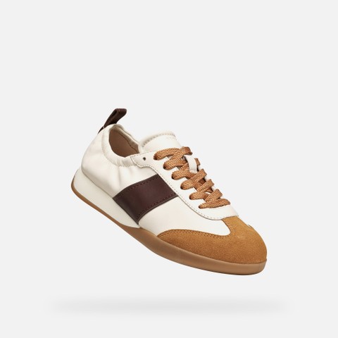 Low top sneakers MARYEMY WOMAN Light grey/Mahogany - image number 4 | GEOX