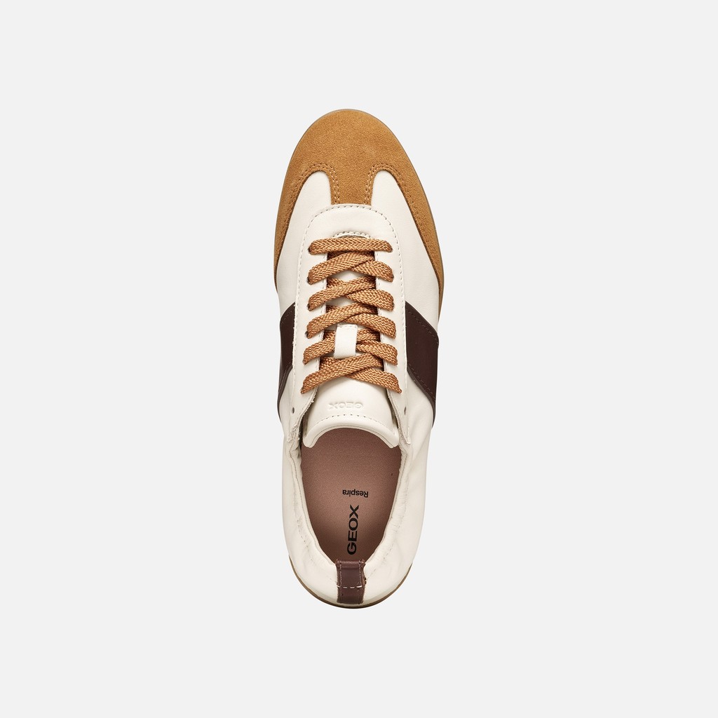 Low top sneakers MARYEMY WOMAN Light grey/Mahogany - image number 5 | GEOX