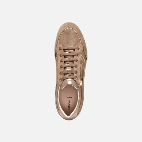Low top sneakers MARYEMY WOMAN Light brown/Light Gold - image number 5 | GEOX