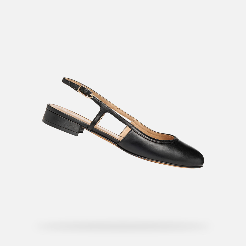 Slingbacks with low heels VIRNILISA B WOMAN Black - image number 0 | GEOX
