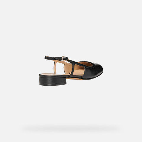 Slingbacks with low heels VIRNILISA B WOMAN Black - image number 4 | GEOX
