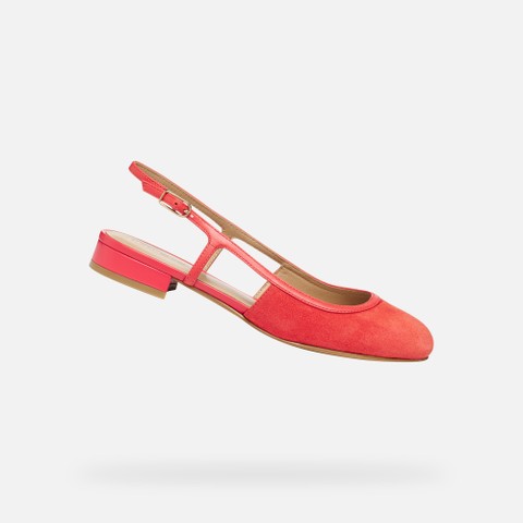 Slingbacks con tac&oacute;n bajo VIRNILISA B MUJER Coral | GEOX