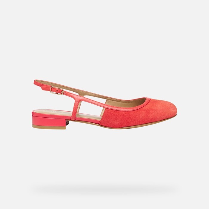 Slingbacks con tac&oacute;n bajo VIRNILISA B MUJER Coral | GEOX