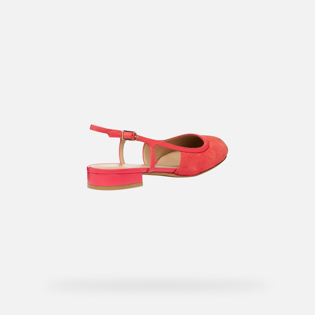 Slingbacks con tac&oacute;n bajo VIRNILISA B MUJER Coral - image number 4 | GEOX