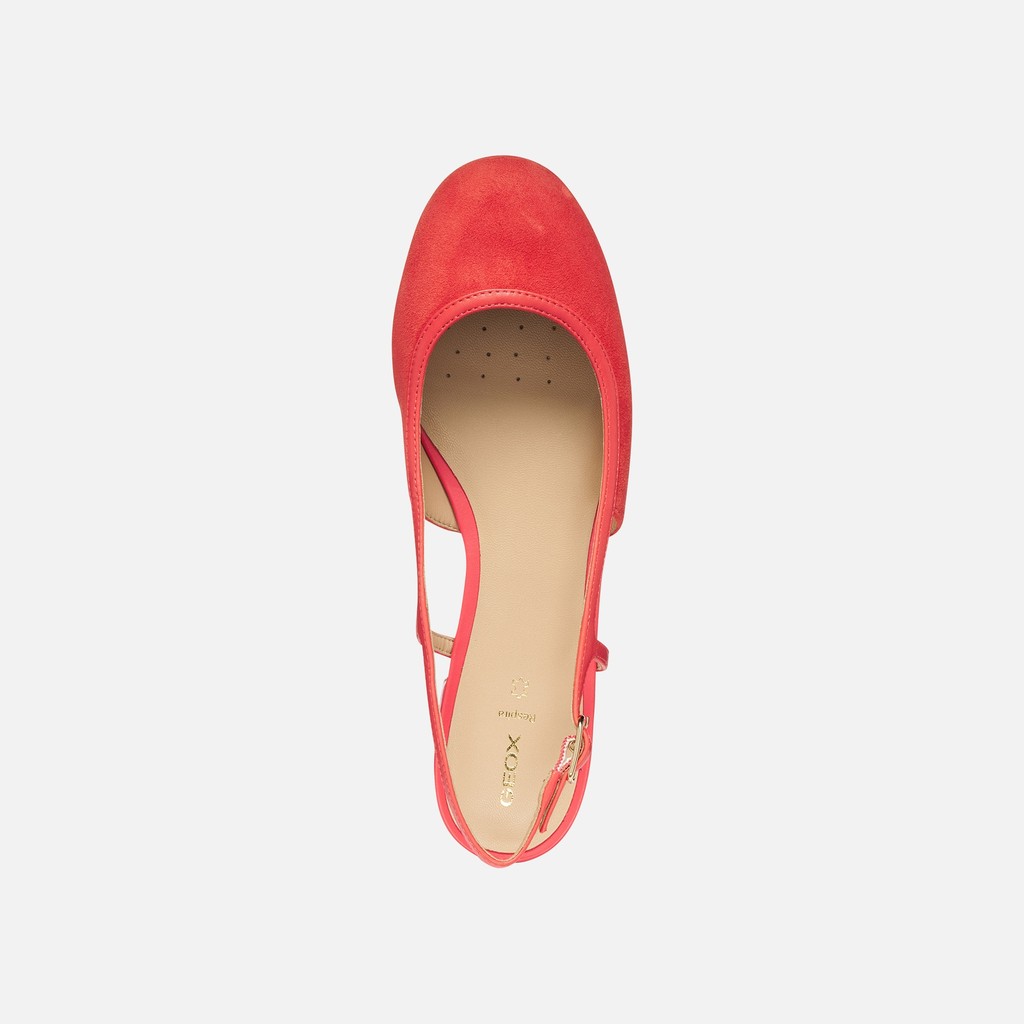 Slingbacks con tac&oacute;n bajo VIRNILISA B MUJER Coral - image number 5 | GEOX