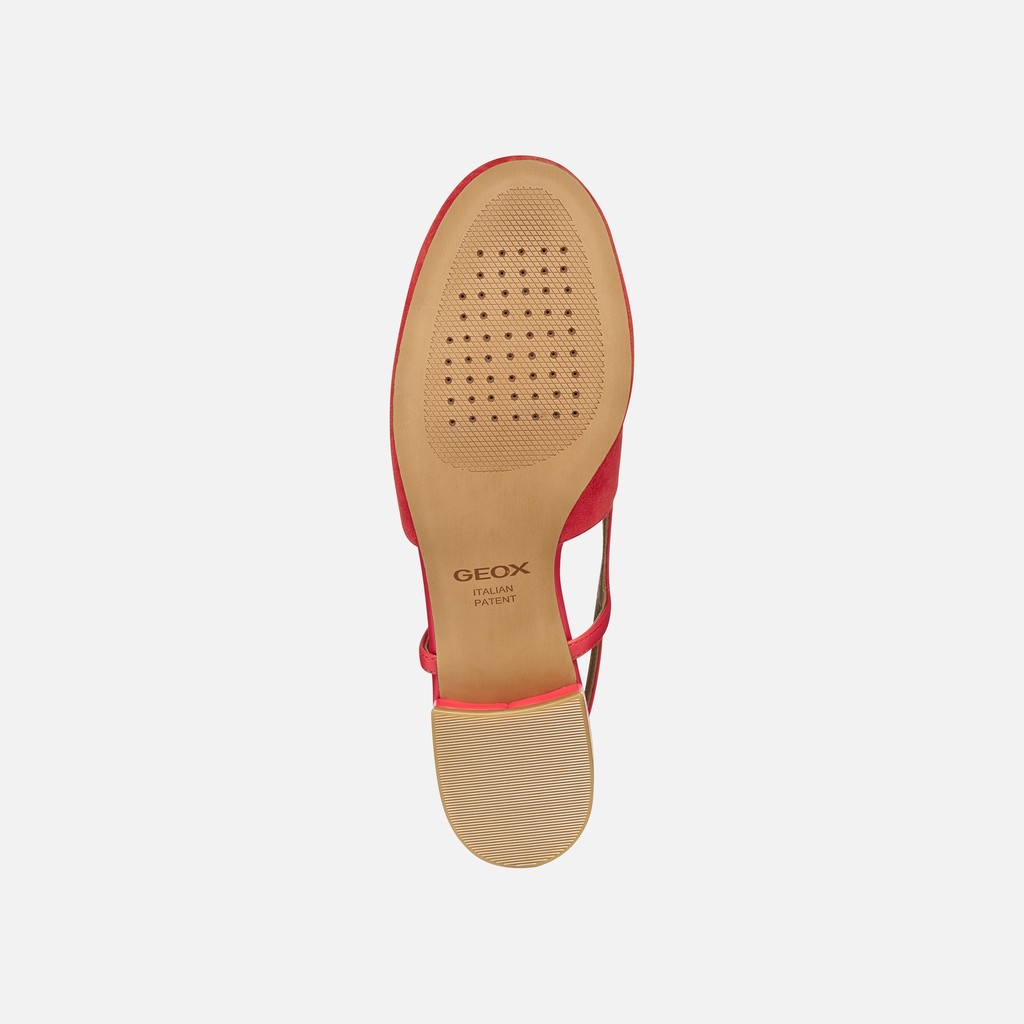 Slingbacks con tac&oacute;n bajo VIRNILISA B MUJER Coral - image number 6 | GEOX