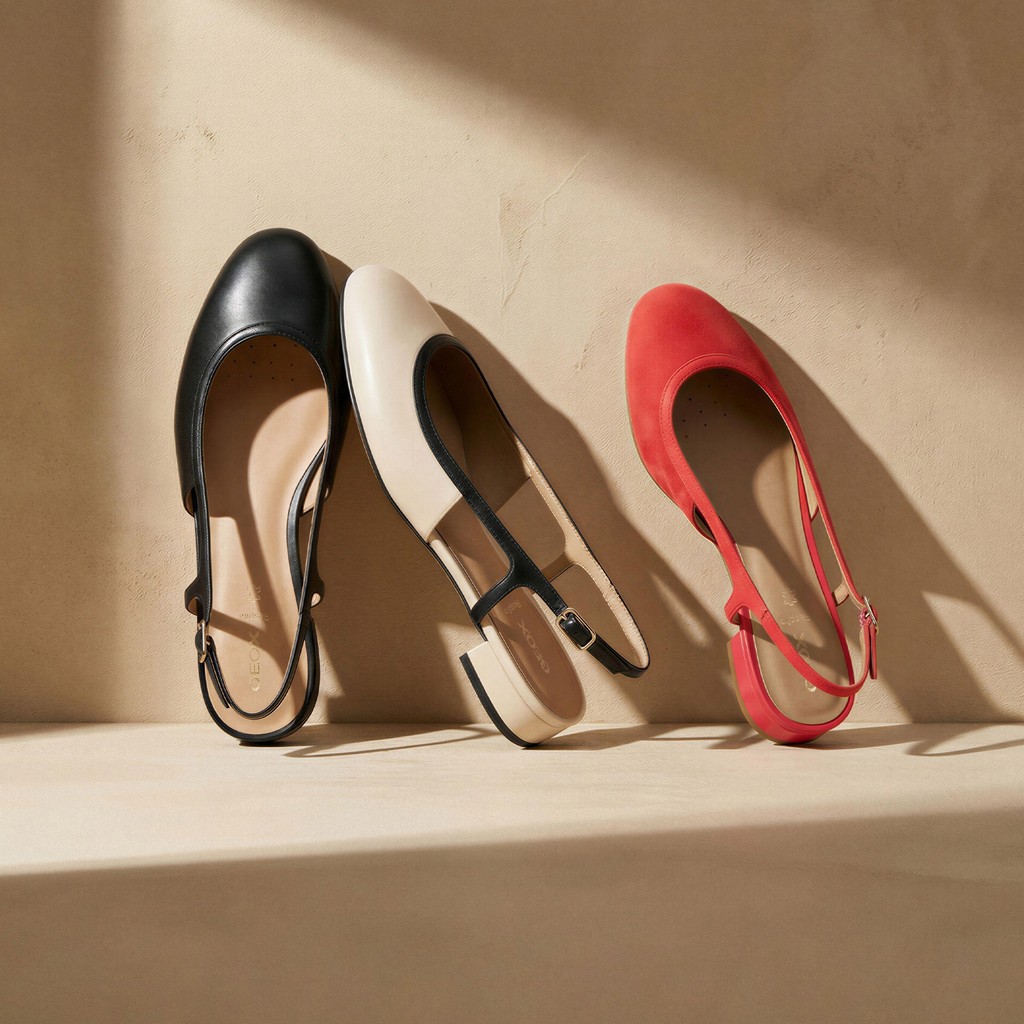 Slingbacks &agrave; talon bas VIRNILISA B FEMME Corail - image number 7 | GEOX