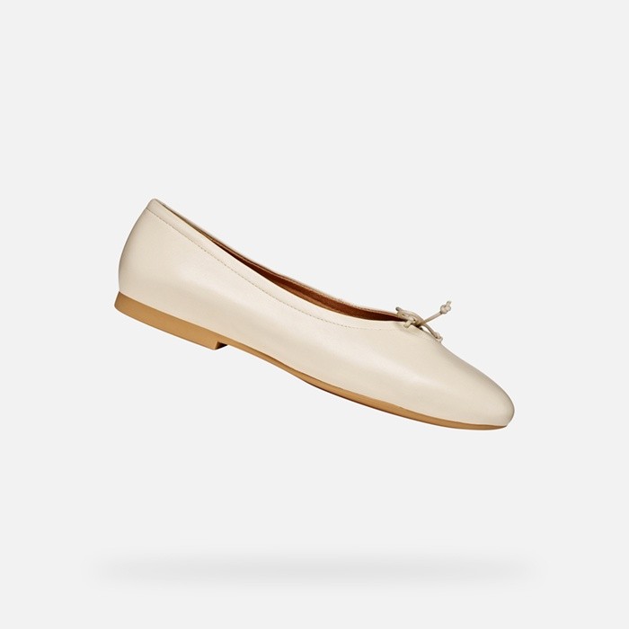 Leather ballerina flats NEW PALMARIA WOMAN Papyrus | GEOX
