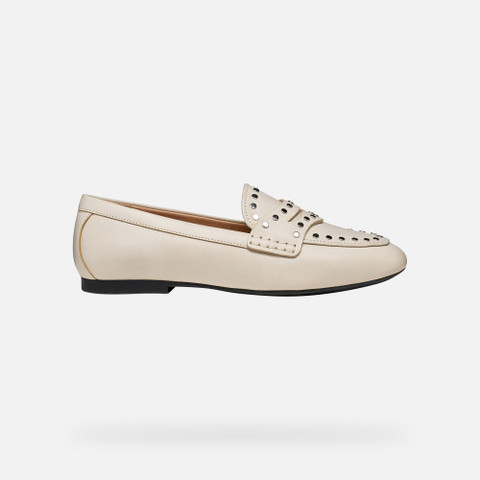 Studded loafers NEW PALMARIA WOMAN Light Sand - image number 1 | GEOX