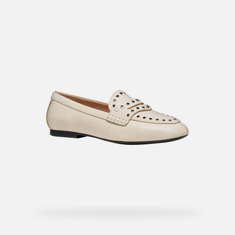 Studded loafers NEW PALMARIA WOMAN Light Sand - image number 2 | GEOX