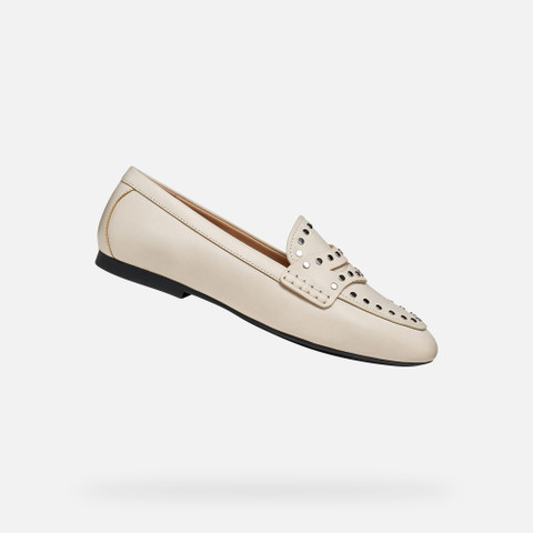 Studded loafers NEW PALMARIA WOMAN Light Sand - image number 0 | GEOX