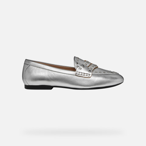 Loafer mit nieten NEW PALMARIA DAME Silber - image number 1 | GEOX