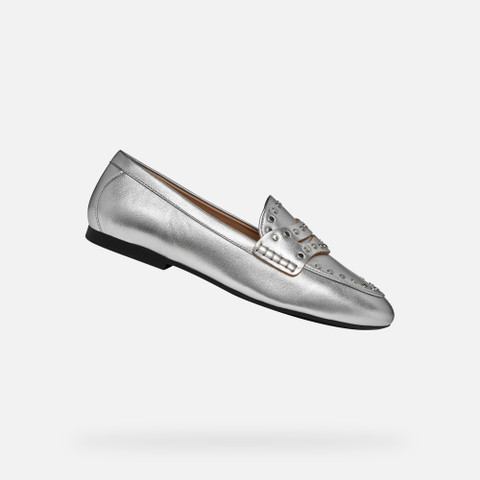 Loafer mit nieten NEW PALMARIA DAME Silber | GEOX