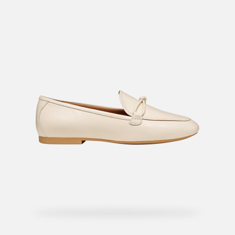 Mocassins en cuir NEW PALMARIA FEMME Blanc cassé - image number 1 | GEOX