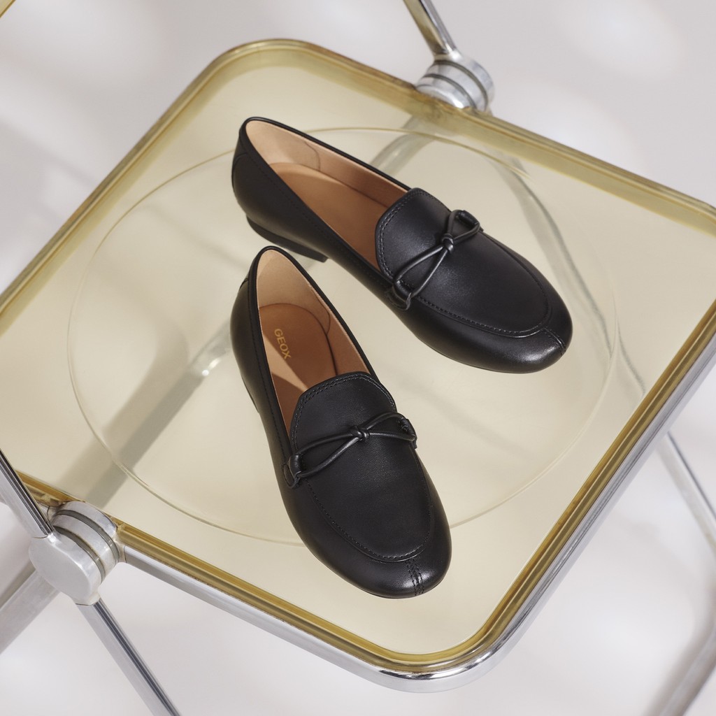 Leather loafers NEW PALMARIA WOMAN Black - image number 1 | GEOX